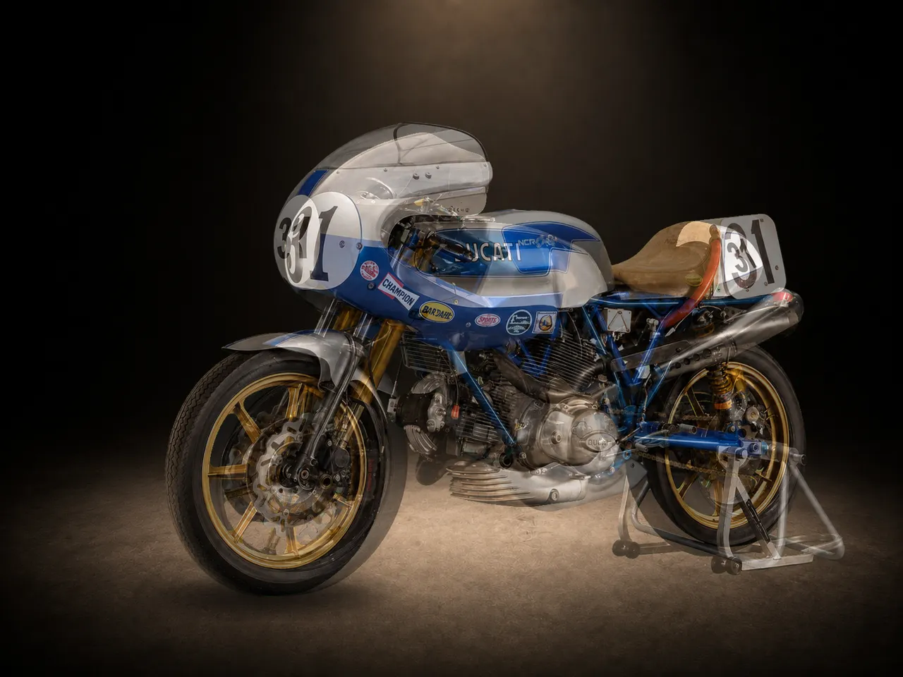 Old Blue and New Blue superimposed in one frame, thirty years apart